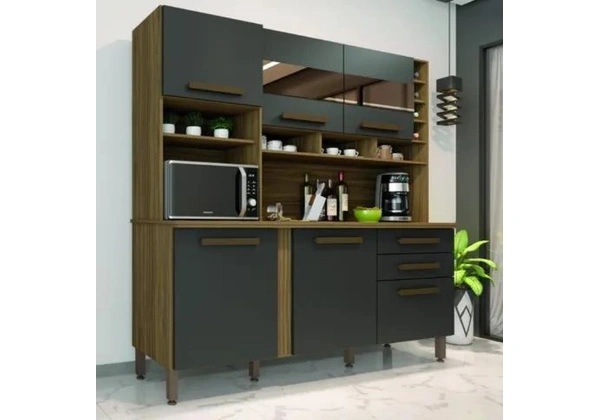 Armário de Cozinha Aléxia Compacto Espelhado - Mega Oferta - Fazemos Entrega