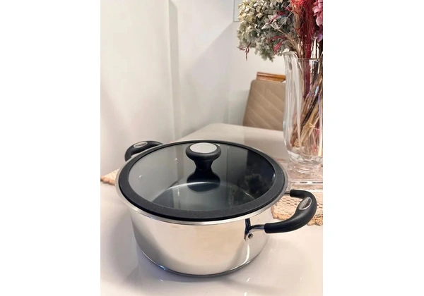 Caçarola Rasa Solar Ceramic 24 cm Aço Inox Tramontina 4, 7 L