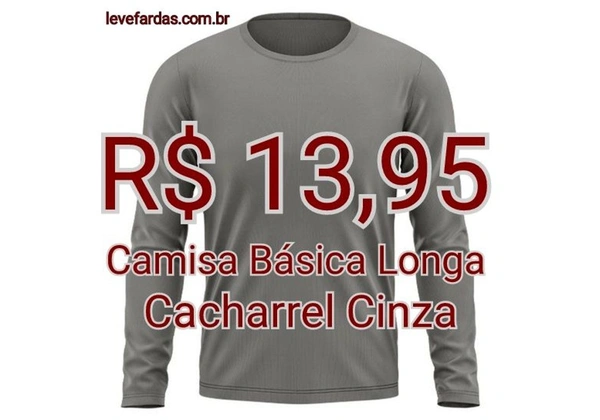 Camisa Básica Manga Longa - Cacharrel Cinza