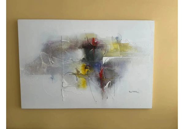 Trio de quadros abstratos modernos para decoração