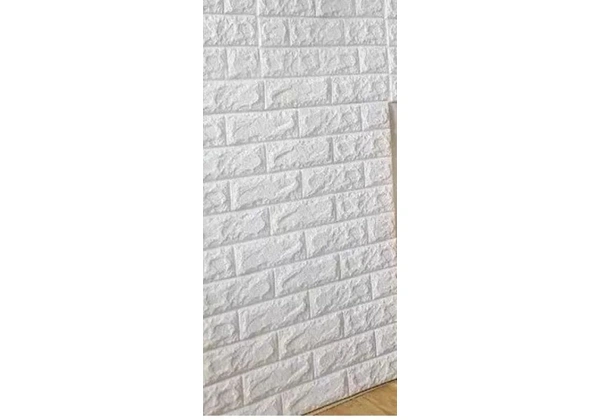 7 painéis 3d tijolinho branco