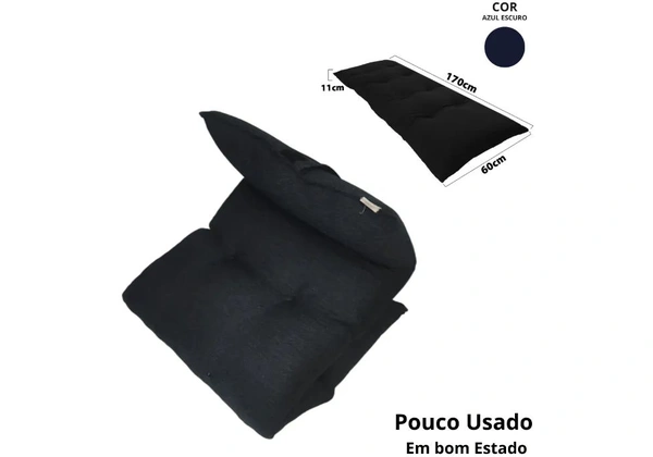 Futon Colchonete Dobrável De Espuma Solteiro Azul Escuro
