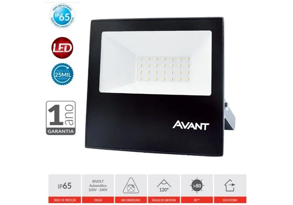 Refletor Slim Led 30W Avant Branco Frio