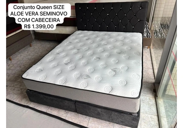 Conjunto Cama Queen Size Aloe Vera Seminovo