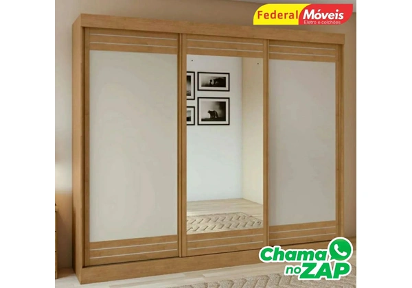 Guarda Roupa 3 Portas de Correr Novo Fazemos Entrega