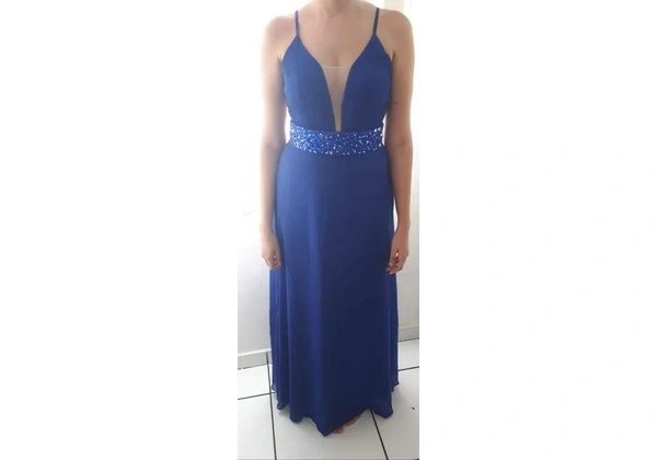 Vestido azul marinho Dolps vestir uma vez Tamanho 40120, 00