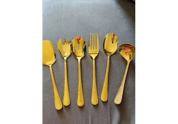 Talheres em aço inoxidável dourado para servir refeição 5 peças 75, 00 ou 15, 00 a uni