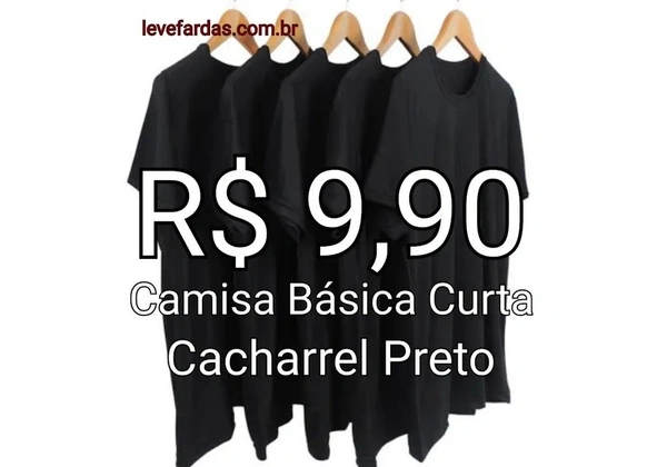 Camisa Básica Manga Curta - Cacharrel Preto