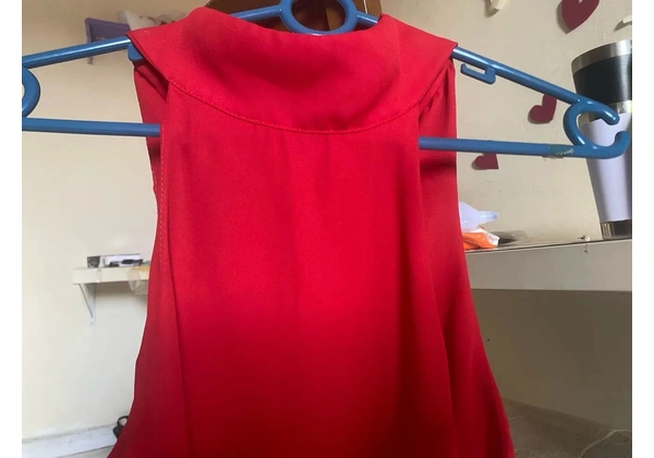 Blusa Vermelha sem Mangas