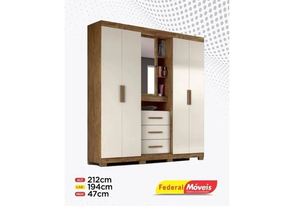Guarda Roupa 4 Portas 3 Gavetas Pronta Entrega Fazemos Entrega