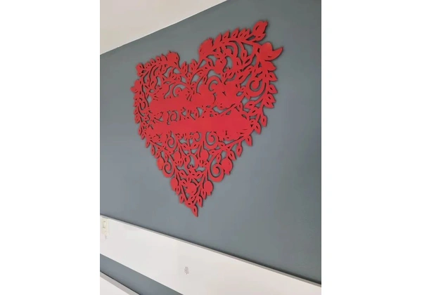 Quadro decoração de parede em formato de coração