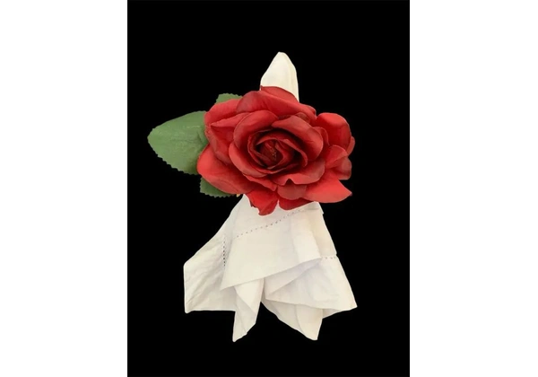 Porta guardanapo de rosas vermelhas - novo - kit com 6