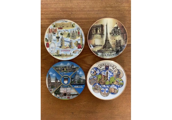 Conjunto 4 Pratos Decorativos de Parede Importado (países europeus)