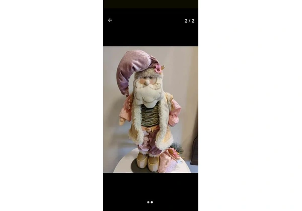 Papai Noel de Pelúcia Rosa Decorativo - Natal