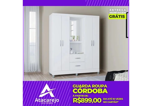 Guarda Roupa Com Espelho Entrega e Montagem Grátis