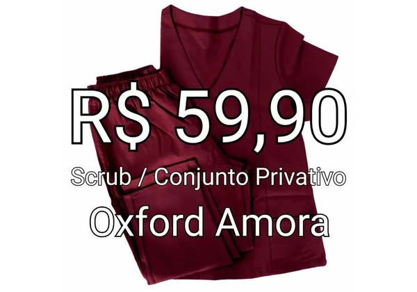 Scrub / Conjunto Privativo - Oxford Amora - Área de Saúde, Beleza, Estética