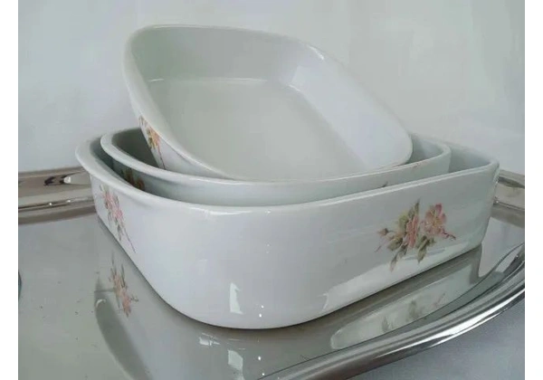 CONJUNTO DE TRAVESSAS REFRATÁRIA QUADRADA EM PORCELANA