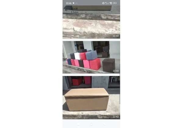 pufes e baú
