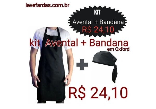 Kit Avental+ Bandana - Oxford Preto