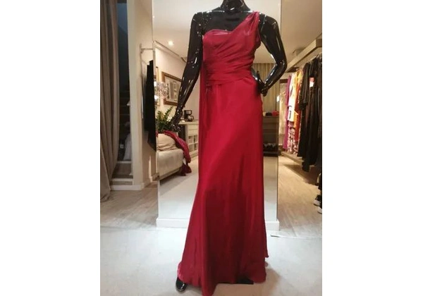 Vestido longo Cetim Vermelho - M