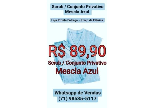 Scrub / Conjunto Privativo - MESCLA Azul