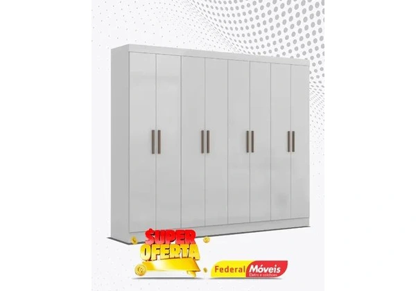Guarda Roupa Casal 100% MDF 8 Portas 4 Gavetas Super Lindo Fazemos Entrega