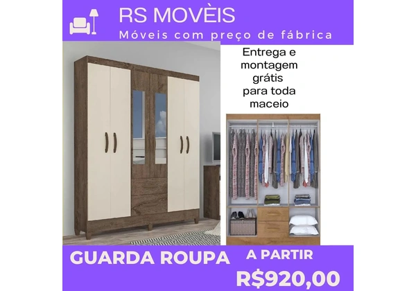 Guarda Roupa 6 Portas - RS Móveis