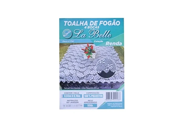 Toalha De Fogão 4 Bocas De Renda 55x70cm 2507407