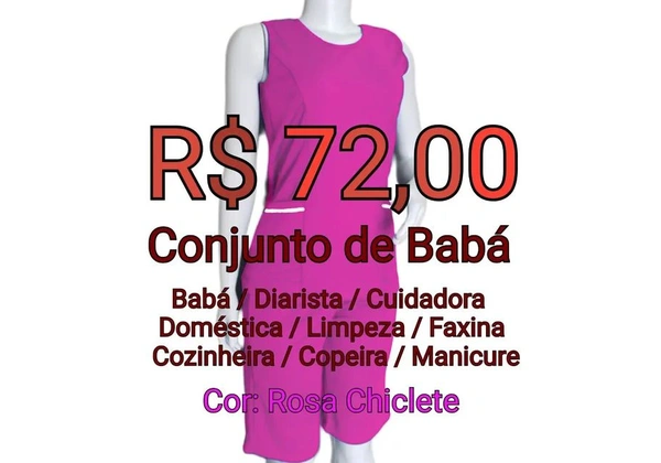 Uniforme de Doméstica / Babá / Cuidadora / Manicure / Empregada Doméstica