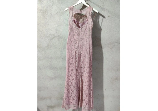Vestido rose longo de festa