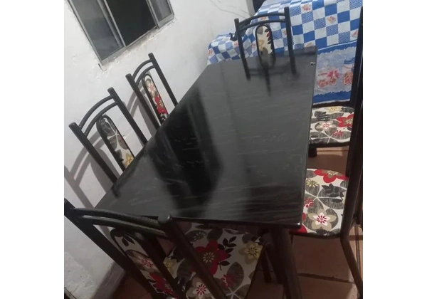 Mesa Madri Max Floral Vermelho 6 Cadeiras Nova Entrega Imediata 1.40x75