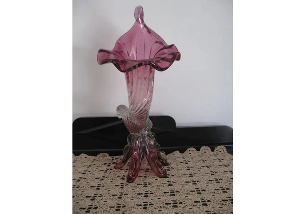 Vaso de cristal / centro de mesa Murano - Estilo Cornucópia