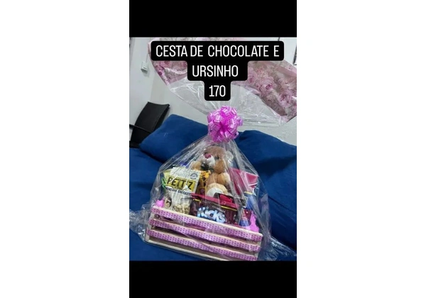 Cesta de chocolate com urso p 170, 00
