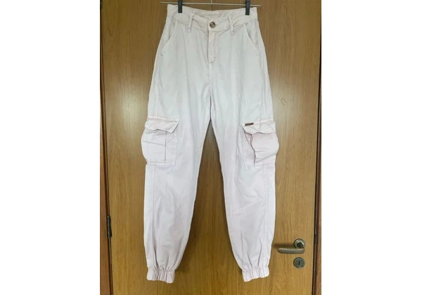 Calça cargo rosa bebe - TAM 34