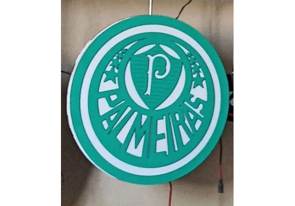 letreiro luminoso redondo palmeiras novo 37cm