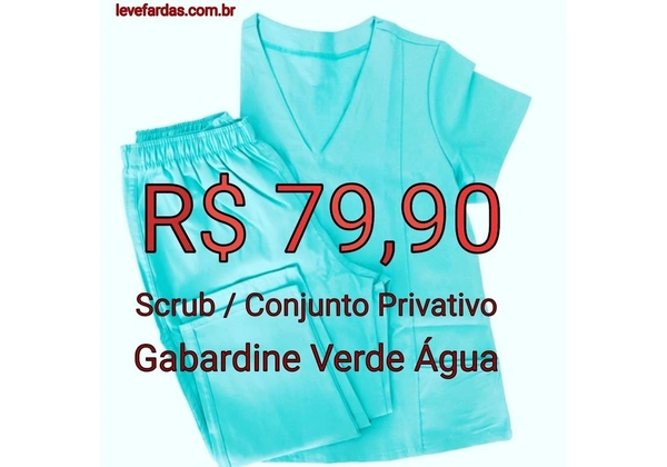Scrub / Conjunto Privativo - Gabardine Verde Água
