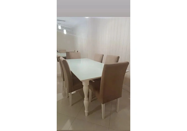 Mesa de Jantar 6 lugares com cadeiras - Branca - Muito conservada