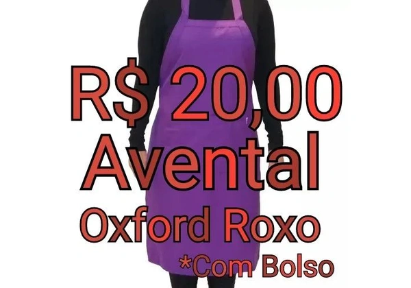 Avental em Oxford Roxo - Açaí