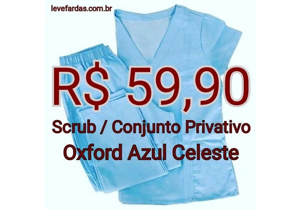 Scrub / Conjunto Privativo - Oxford Azul Celeste
