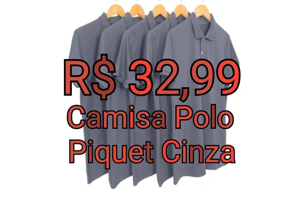 Camisa Polo Piquet - Cinza Grafite