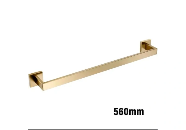 Porta toalhas aço inox ouro escovado