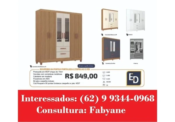 Guarda Roupa Fortaleza 6p