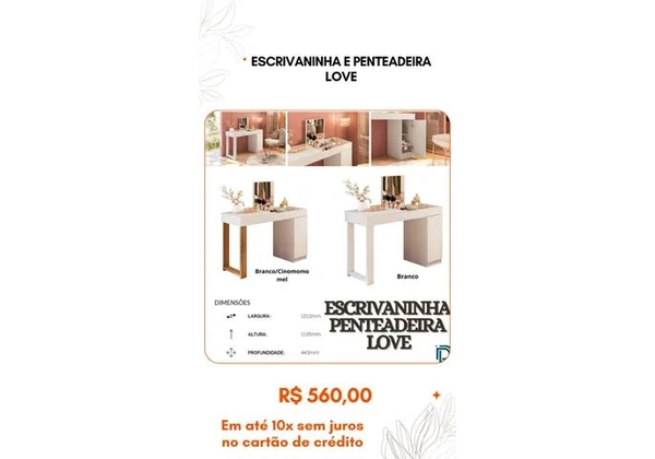 Escrivaninha e Penteadeira Love