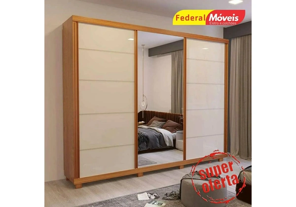 Guarda Roupa 3 Portas e 4 Gavetas Novo Pronta Entrega