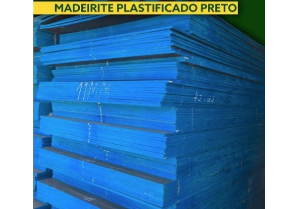 Madeirite Plastificado (Preto e Azul) - 2, 20m x 1, 10m