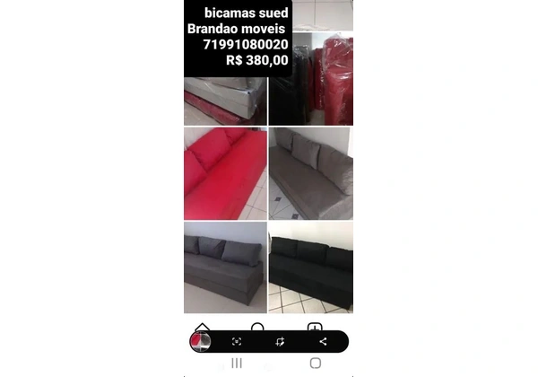 Sofa bicama R$ 350, 00 acompanha 3 almofadas grandes