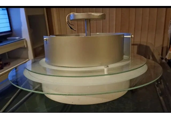 LUSTRE pendente em alumínio e vidro em excelente estado