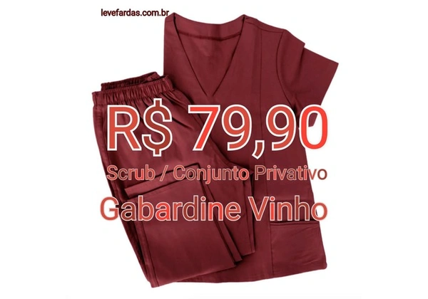 Scrub / Conjunto Privativo - Gabardine Vinho