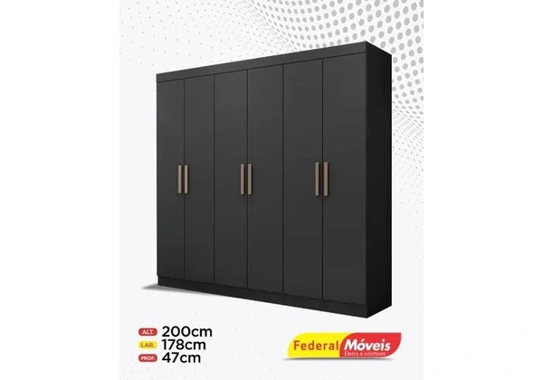 Guarda Roupa 100% MDF 6 Portas 2 Gavetas Direto da Fabrica Promoção