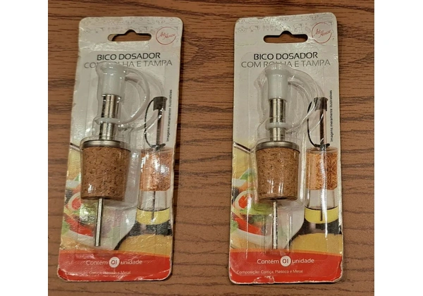 Bicos dosadores inox com rolha e tampa - NOVOS